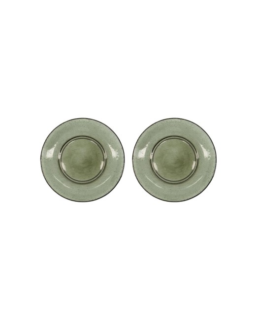 House Doctor - Set of 2 - Rain Lunch Plates - Green (262681011)