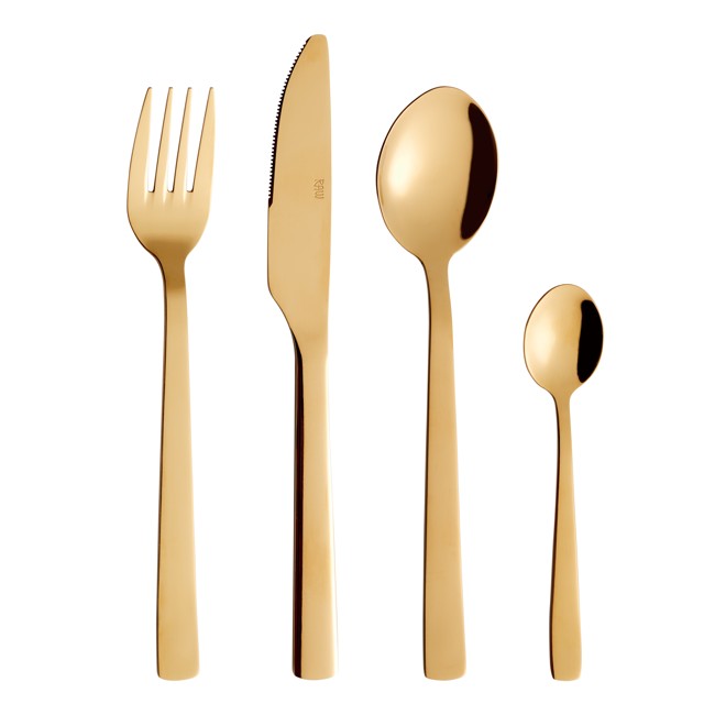 RAW - Cutlery set - Dishwasher safe - Gold - 24 pcs (15827)