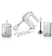 Bosch - Styline Hånd Mixer, 500W - MFQ4080 - Hvid / Sølv ( Tilbehør Inkluderet )