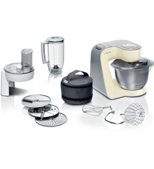 Bosch - Køkkenmaskine, 1000W - MUM58920 - Light Vanilla/Sølv