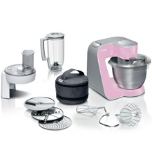 Bosch - Køkkenmaskine, 1000W - MUM58K20 - Pink / Sølv