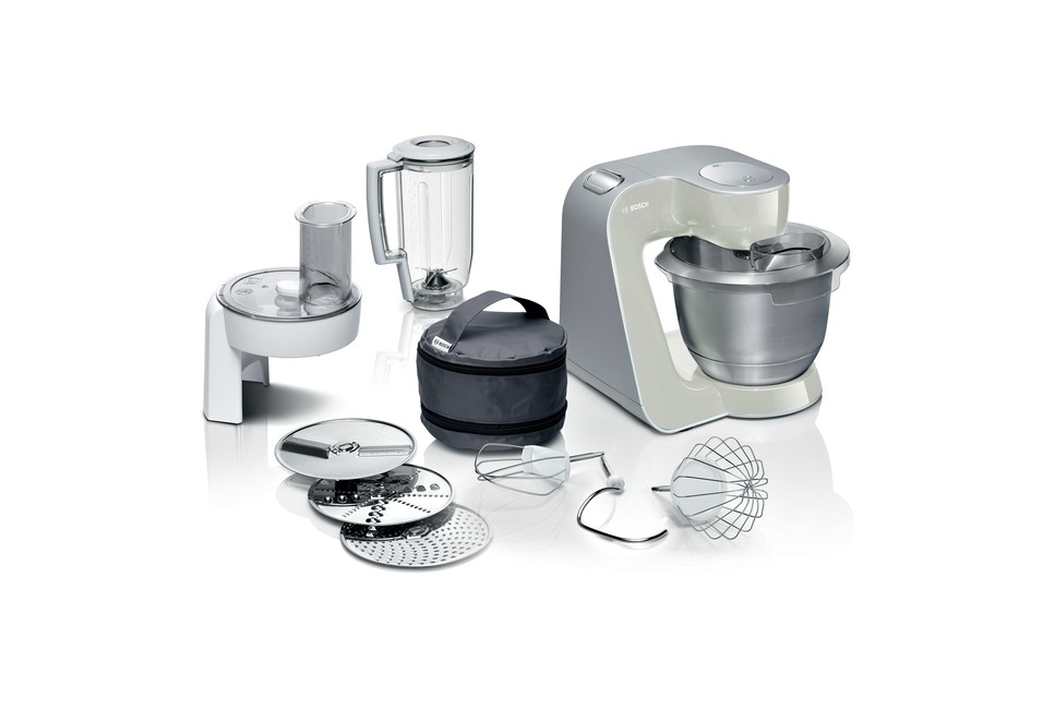 Bosch - Køkkenmaskine , 1000W - MUM58L20 - Mineral Grå/ Sølv