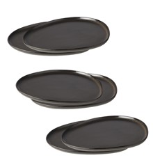 RAW - Titanium Black - Organic dinner plate  - 6 pcs (14839)