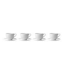 Aida - Relief - Set of 4 - White coffeecup w/saucer 20 cl (35180)