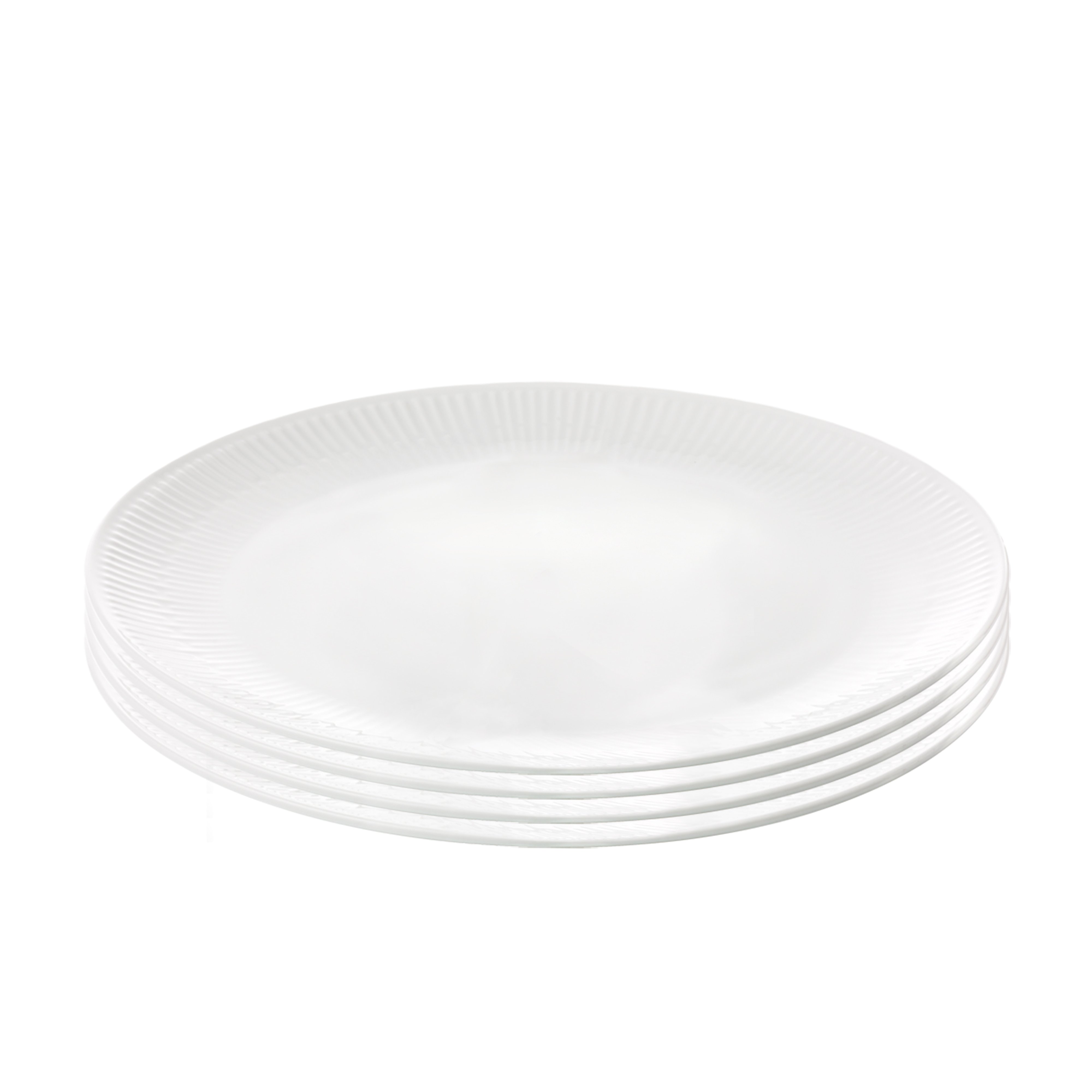 Aida - Relief - Set of 4 - White dinner plate - 27cm (35183) - Hjemme og kjøkken