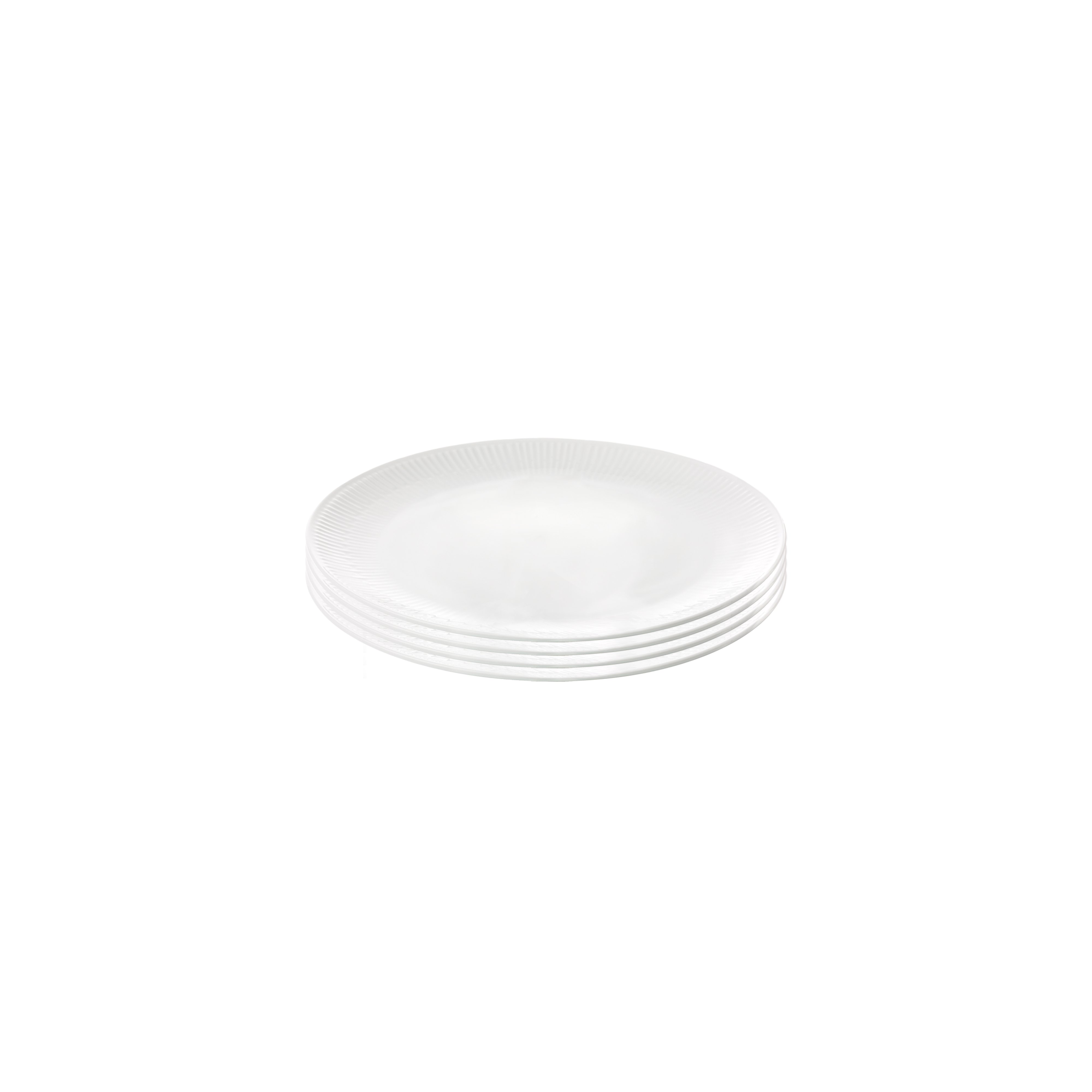 Aida - Relief - Set of 4 - White dessert plate - 20 cm (35182) - Hjemme og kjøkken