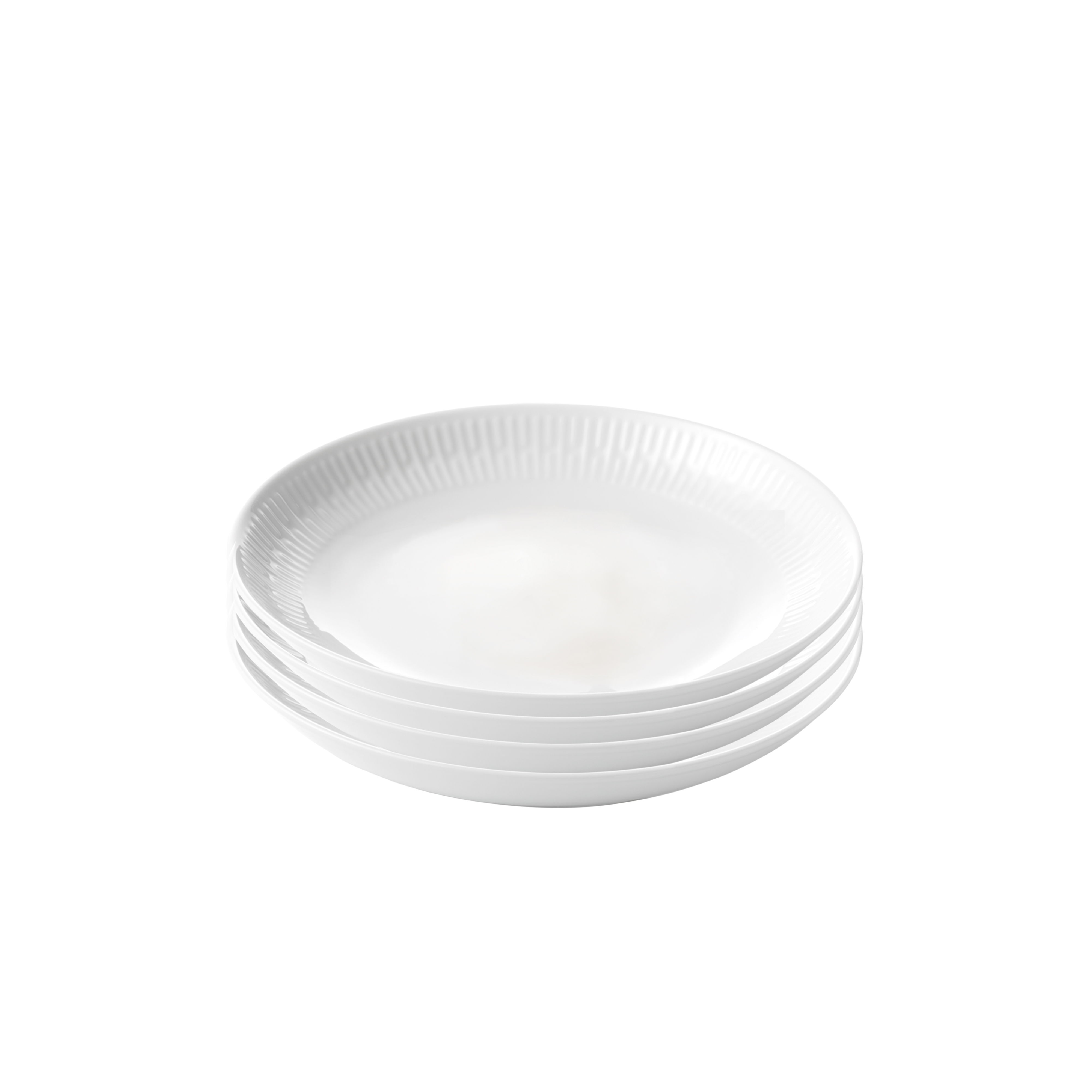 Aida - Relief - Set of 4 - White soup plate - 22 cm (35184) - Hjemme og kjøkken