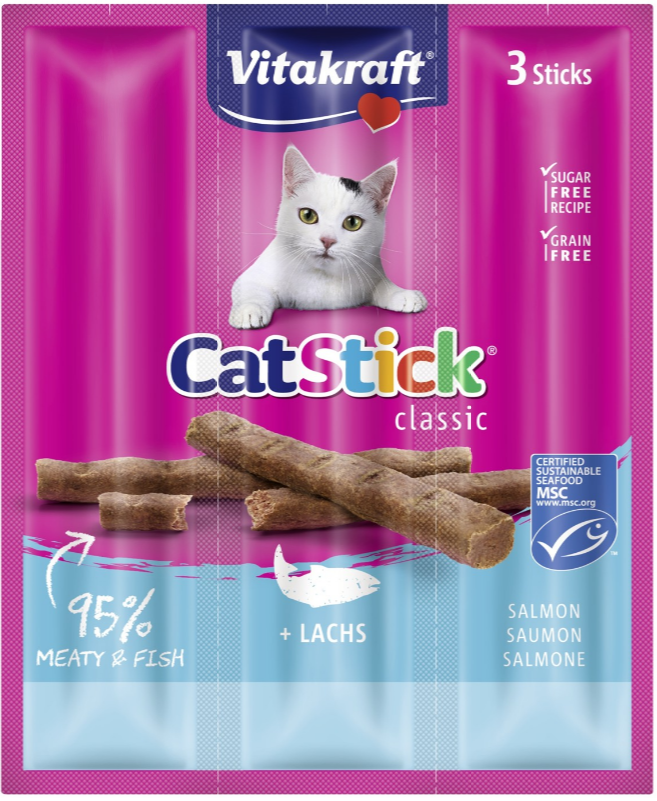Vitakraft - Cat Stick salmon MSC 3 sticks- (39314)