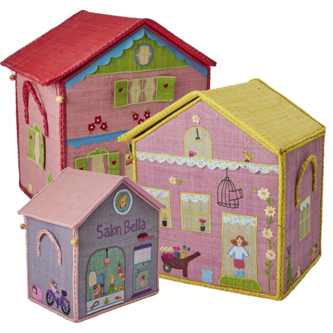 Rice - Large Set of 3 Toy Baskets House Theme