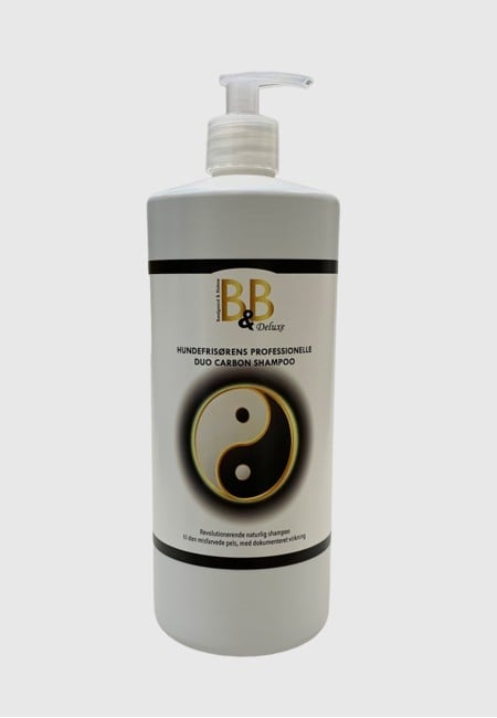 B&B - Hundefrisørens professionelle Duo Carbon shampoo 1000 ml med pumpe