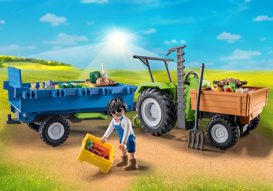 Playmobil - Tractor with trailer (71249)