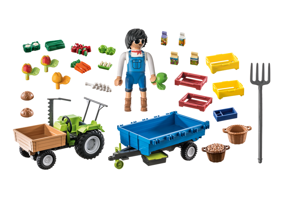 Playmobil - Tractor with trailer (71249)