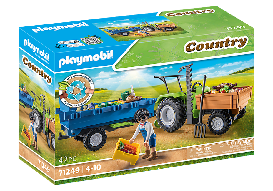 Playmobil - Trekker met aanhanger (71249)