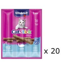 Vitakraft - Cat Treats - 20 x Cat Stick salmon MSC x 3 sticks - 18g (bundle)