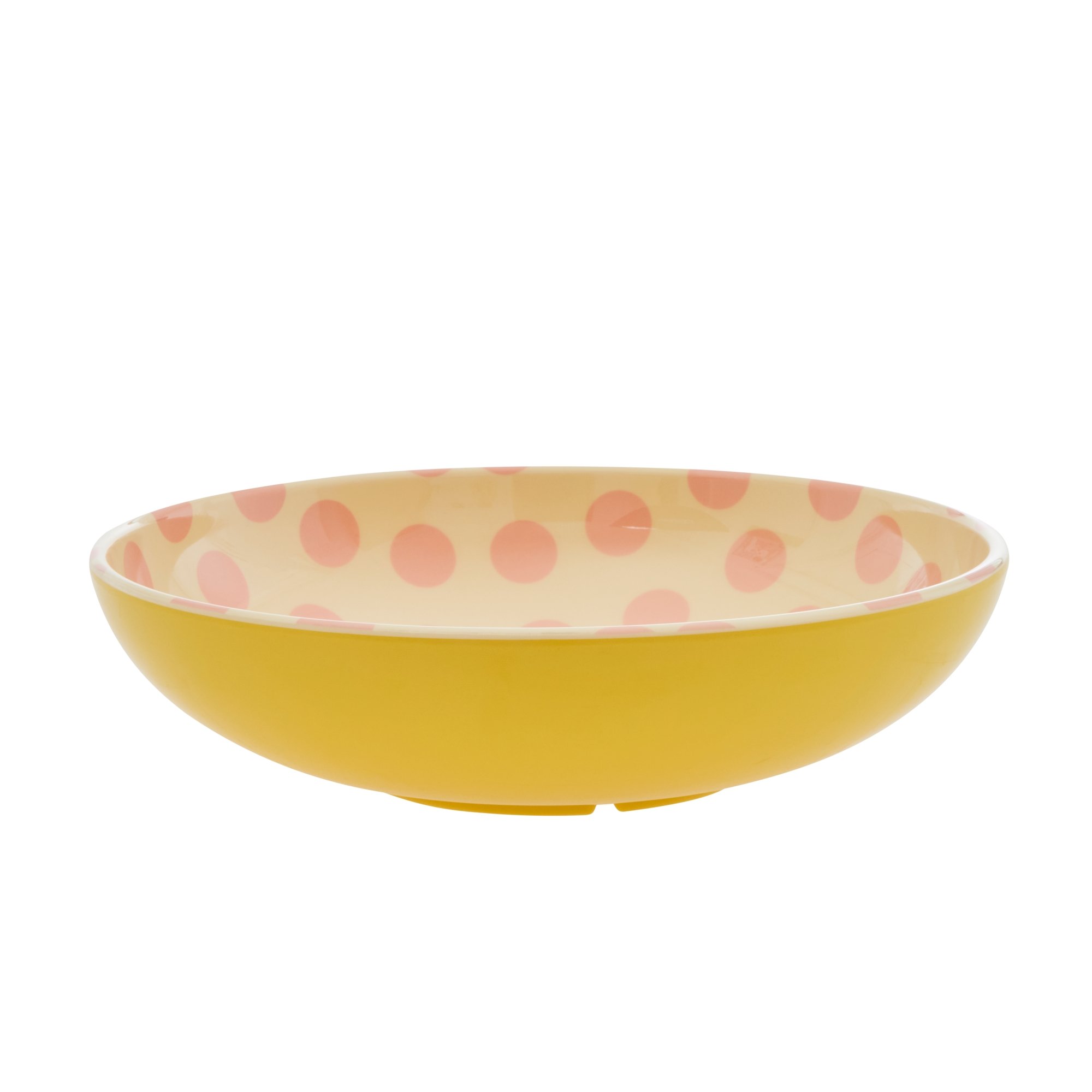 Rice - Melamine Salad Bowl New Shape Pink Dots Print - Hjemme og kjøkken