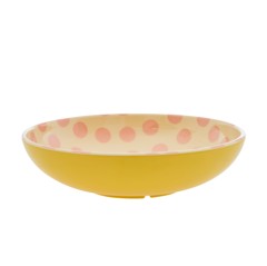 Rice - Melamine Salad Bowl New Shape Pink Dots Print