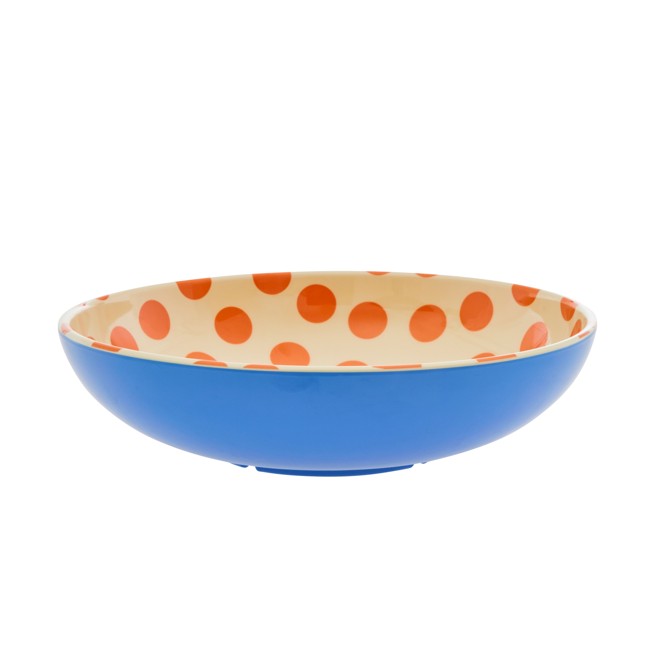 Rice - Melamine Salad Bowl New Shape Orange Dots Print