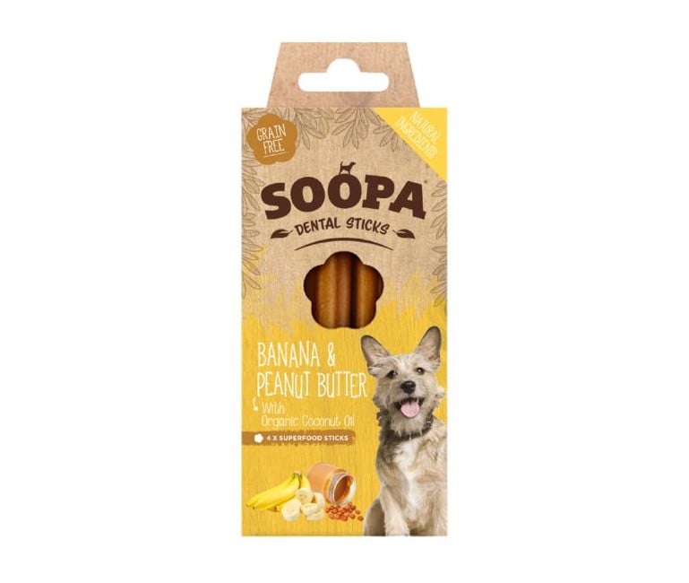 SOOPA - BLAND 3 FOR 108 - Dental Sticks Banana og & Peanut Butter 100g