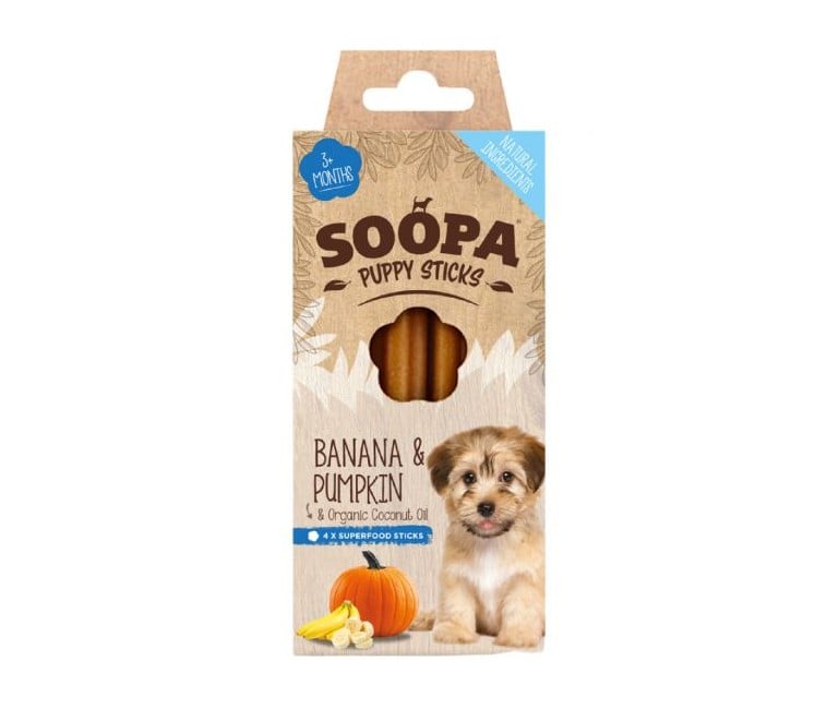 SOOPA - BLAND 3 FOR 108 - Puppy Sticks Banana & Pumpkin 100g