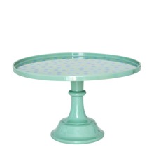 Rice - Melamine Cake Stand with Dots Print -Green