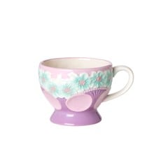 Rice - Ceramic Mug  with Embossed Flower Design - Lavender