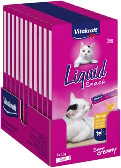 Vitakraft - Cat Treats - 11 x Cat Liquid-Snack Poultry + Taurin 90gr