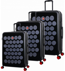 LEGO - ColourBox Brick Dots resväska / vagn-set - 3 delar - Svart/grå
