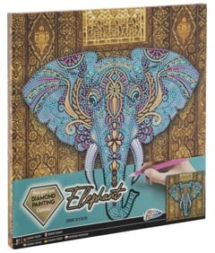 Grafix - Diamond Painting on Canvas - Elephant 30 x 30 cm - (K-260010)