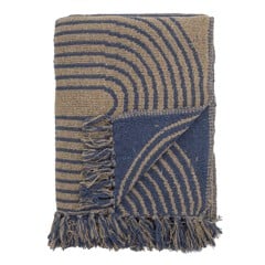 Bloomingville - Tiffanie Throw - Blue Recycled Cotton (82054471)