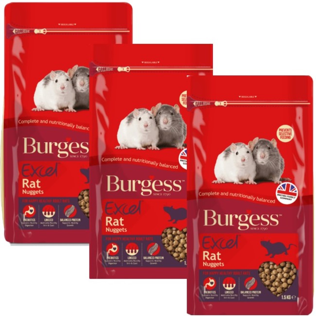 Burgess - Rottefoder Rat Nuggets - 3 x 1,5 kg