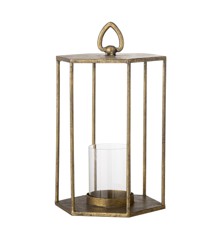 Bloomingville - Vanea Lantern w/Glass - Brass Metal (82057614)