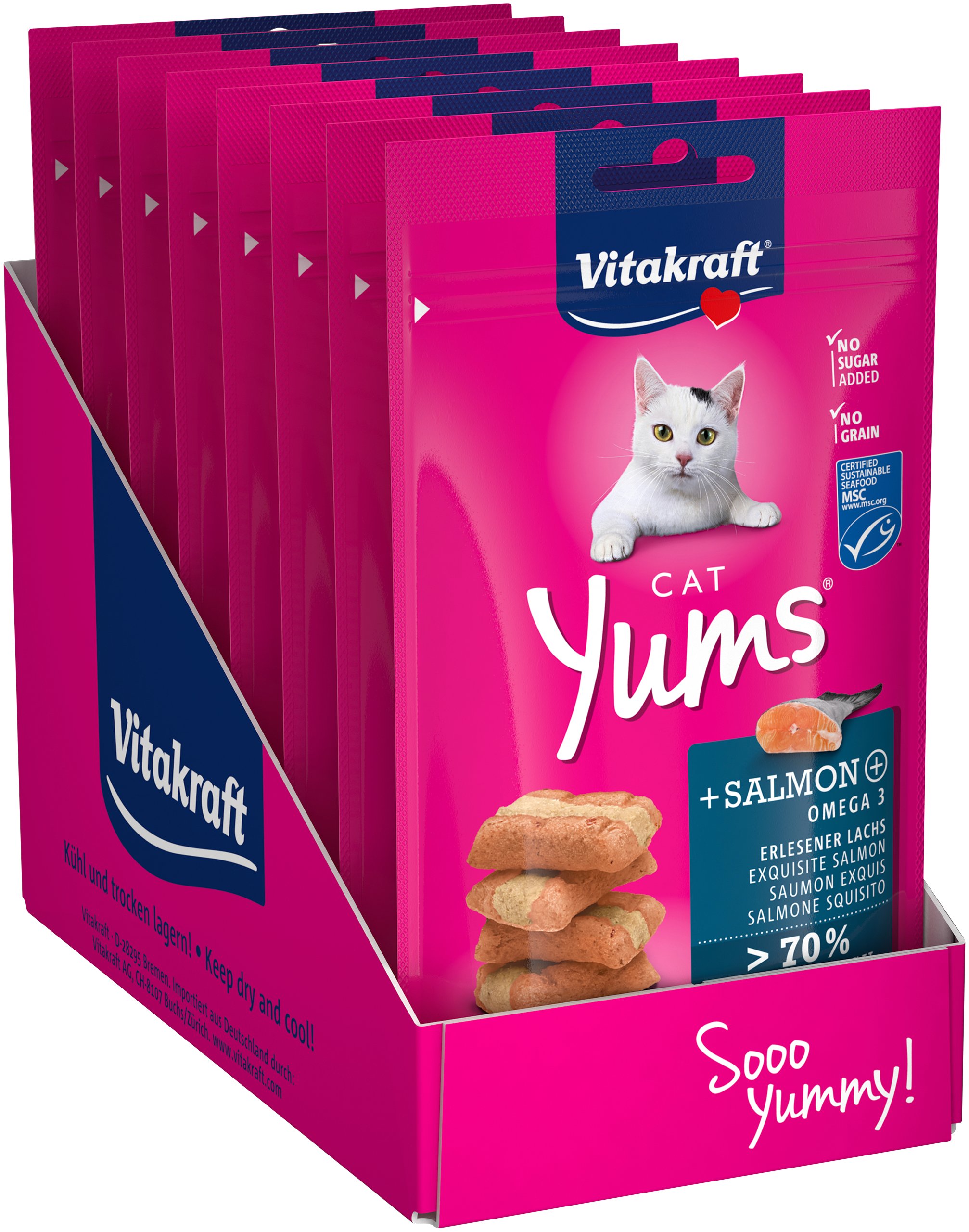 Vitakraft - Cat treats - 9 x Cat Yums salmon MSC 40g - (bundle)
