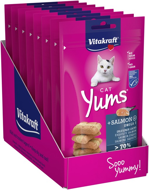 Vitakraft - Cat treats - 9 x Cat Yums salmon MSC 40g  - (bundle)