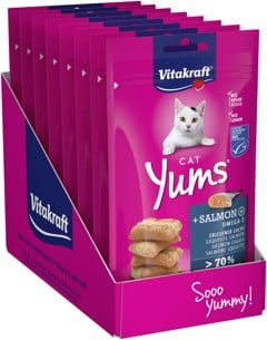 Vitakraft - Kattegodbider - 9 x Cat Yums laks MSC 40g