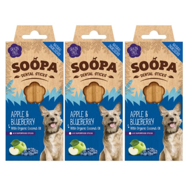 SOOPA - Dental Sticks Apple & Blueberry 100g x 3