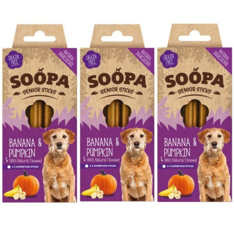 SOOPA - Senior Sticks Banana&Pumpkin 100g x 3 - (SO921033) - Kjæledyr og utstyr