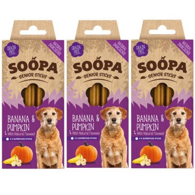 SOOPA - Senior Sticks Banana & Pumpkin 100g x3