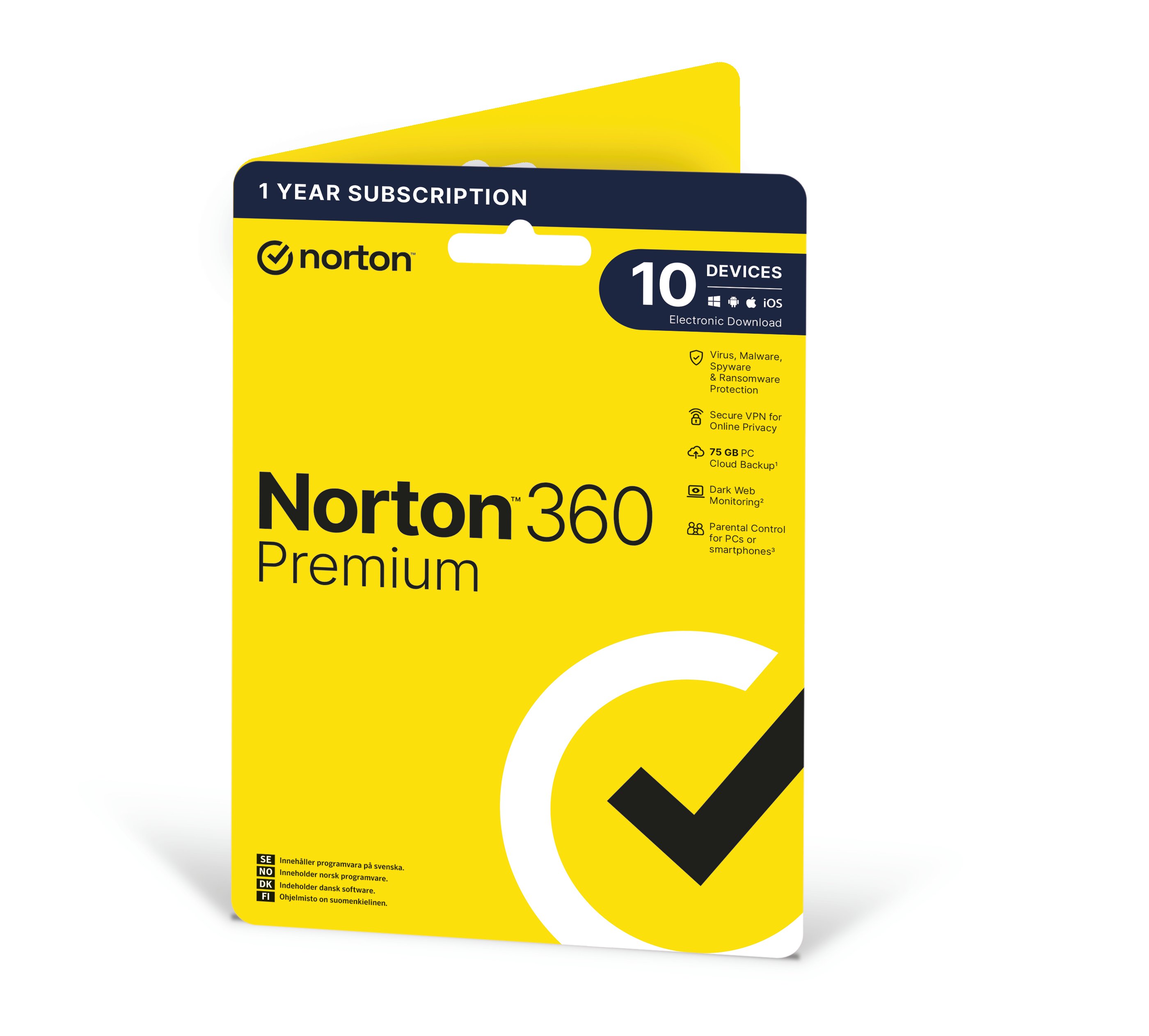 NORTON - 360 Premium Antivirus Software - 10 Devices 1 Year - Datamaskiner
