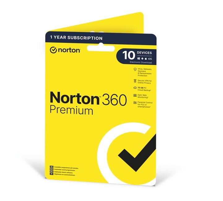 NORTON - 360 Premium Antivirus Software - 10 Devices 1 Year