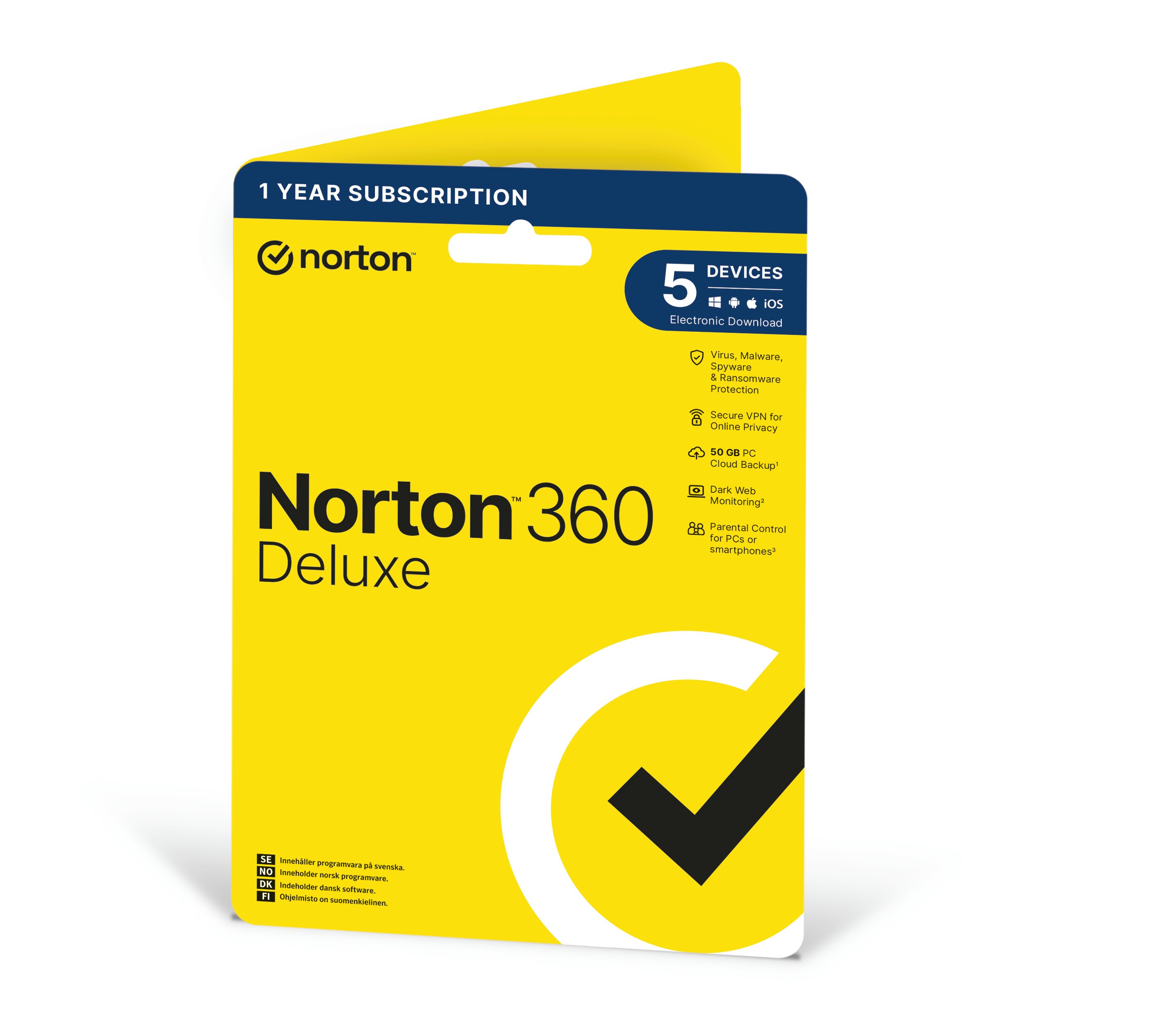 NORTON - 360 Deluxe Antivirus Software - 5 Devices 1 Year - Datamaskiner