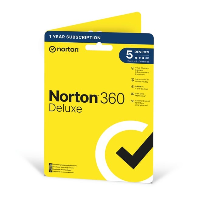 NORTON - 360 Deluxe Antivirus Software - 5 Devices 1 Year
