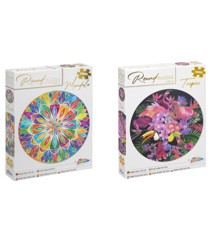 Grafix - Mandala & Tropical Round Puzzle 1000 pcs - Diameter 68 cm - Bundle