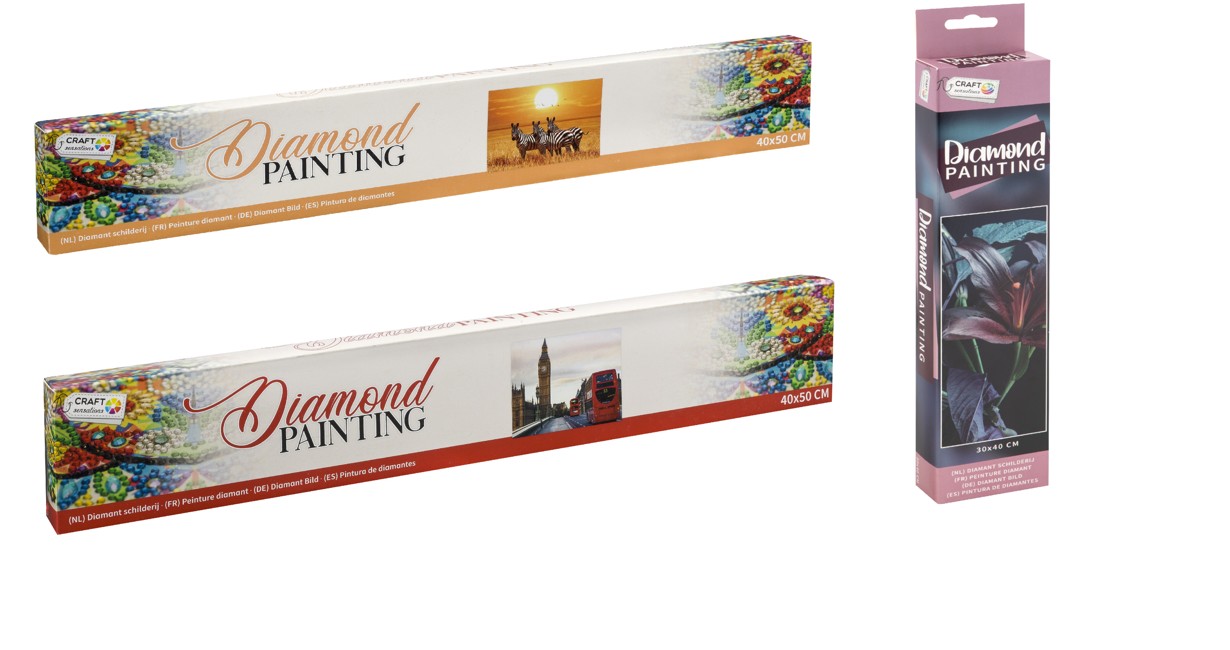 Craft sensations - Diamond painting london & Zebra & Flowers - Bundle