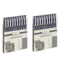 Nassau - Drawing pen set fineliners 10pcs x 2 - Bundle