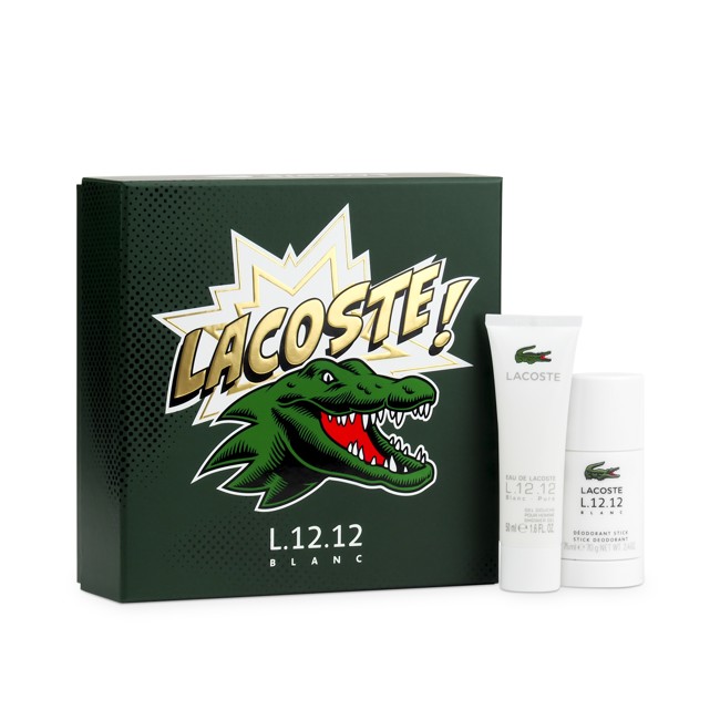 Lacoste - L.12.12 White Pour Homme Deo Stick 75 ml + Shower Gel 50 ml - Gavesæt