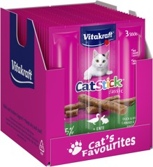 Vitakraft - Cat treats - 20 x Cat Stick duck & rabbit 3 sticks 18g
