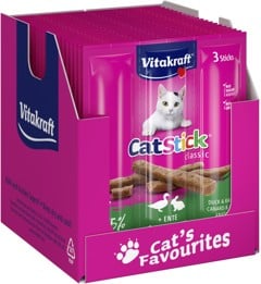 Vitakraft - Cat treats - 20 x Cat Stick duck & rabbit 3 sticks 18g