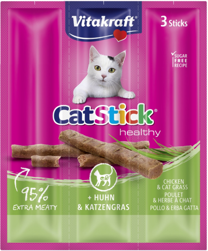 Vitakraft - Cat Stick kylling & kattegræs