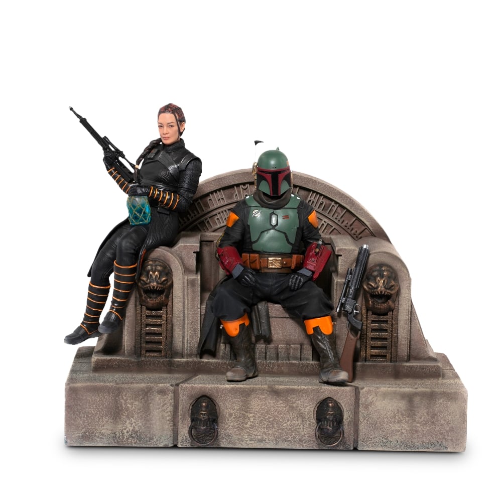 Star Wars - Boba Fett and Fennec Shand on Throne Statue Delux Art Scale 1/10 - Fan-shop