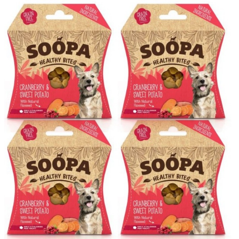 SOOPA - Healthy Bites Cranberry&Sweet Potato 50g x 4 - Kjæledyr og utstyr
